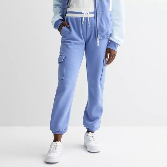 Limited Too Girls Blue Cargo Sweatpants Joggers. NWT. Y2K vibes. - Picture 1 of 8